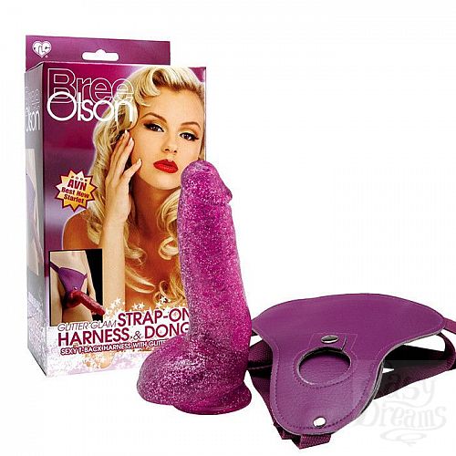  2      Bree Olson Glitter Glam Strap-On Harness   Dong - 16 .