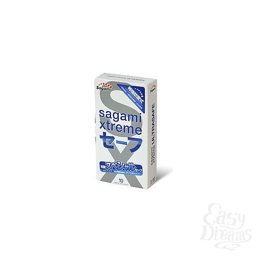 Фотография 1:  Презервативы Sagami Xtreme Ultrasafe с двойным количеством смазки - 10 шт.