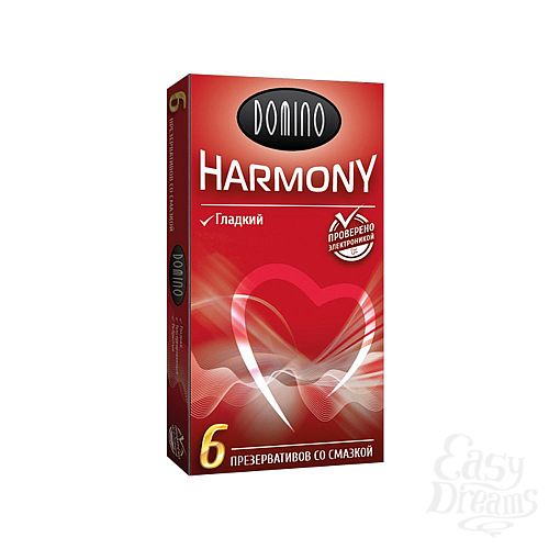 Фотография 1:  Гладкие презервативы Domino Harmony - 6 шт.