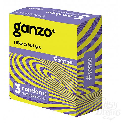 Фотография 1:  Тонкие презервативы для большей чувствительности Ganzo Sence - 3 шт.