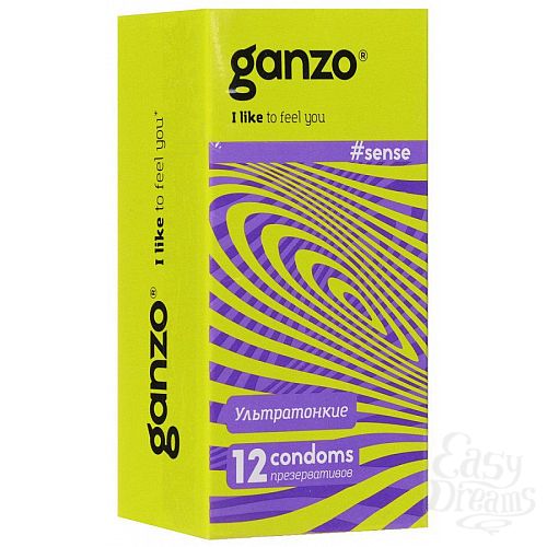 Фотография 1:  Тонкие презервативы для большей чувствительности Ganzo Sence - 12 шт.