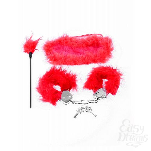 5 PipeDream     Fetish Fantasy Series Feather Fantasy Kit - Red