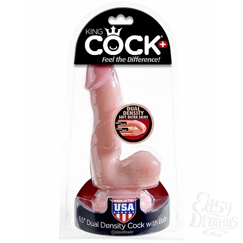  1: PipeDream  King Cock + Dual Density 6.5 Cock with Balls - Flesh  