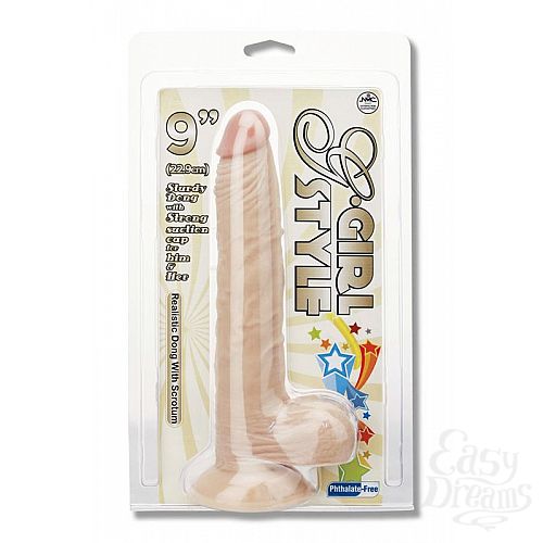  2    G-GIRL STYLE 9INCH DONG WITH SUCTION CAP - 22,8 .