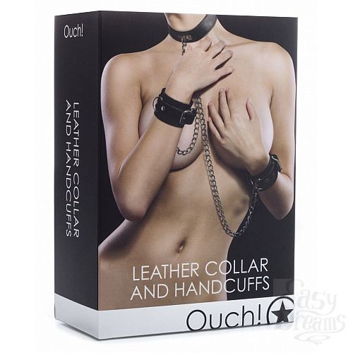  2  ׸    Leather Collar and Handcuffs 