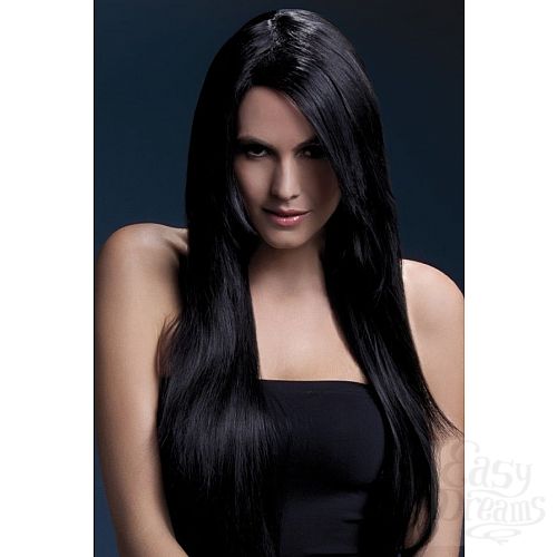 Фотография 1:  Темноволосый парик с косой чёлкой Amber
