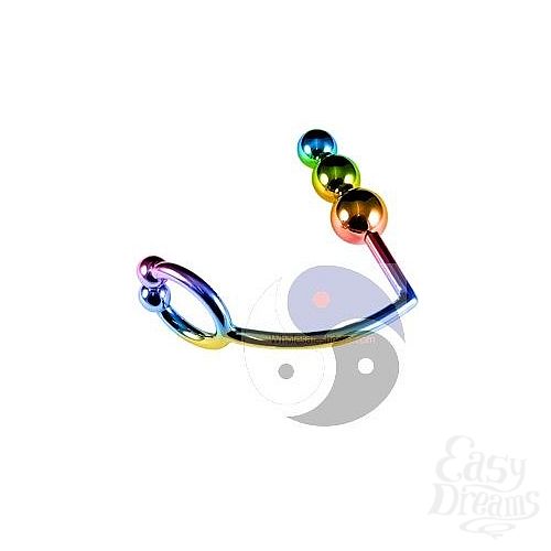  1:        Rainbow Horse Shoe Cock Ring with Trio of Anal Balls