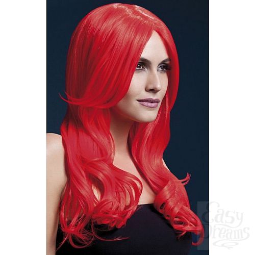 Фотография 1:  Красный парик с длинной челкой Khloe