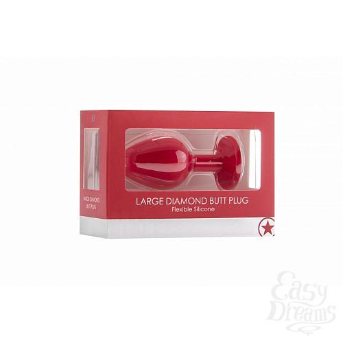 ���������� 2  �������� ������ OUCH! Large Diamond Butt Plug Red SH-OU182RED