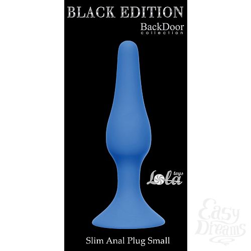 Фотография 2  Синяя малая анальная пробка Slim Anal Plug Small - 10,5 см.