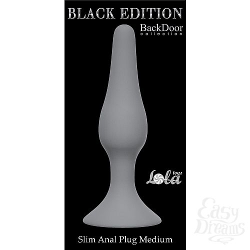  2  LOLA TOYS    Slim Anal Plug Medium Grey 4206-03Lola