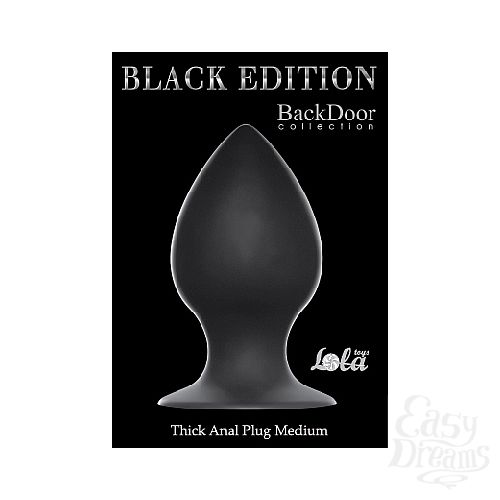  2  Lola Toys Back Door Collection Black Edition    Thick Anal Plug Medium 4210-01Lola