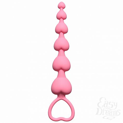  1:  Lola Toys Back Door Collection Black Edition    Heart s Beads  Pink 4101-01Lola