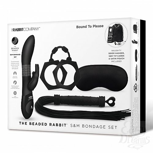  5  Beaded Rabbit Bondage Gift Set for Couples - Black