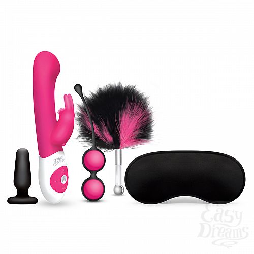  2  G-Spot Rabbit Playtime Gift Set for Couples - Hot Pink