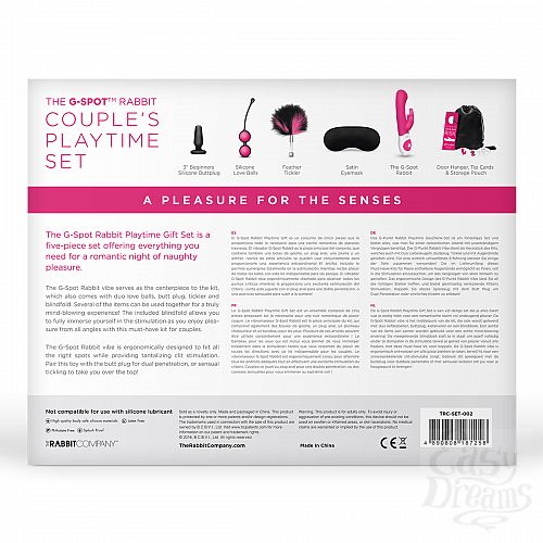  4  G-Spot Rabbit Playtime Gift Set for Couples - Hot Pink
