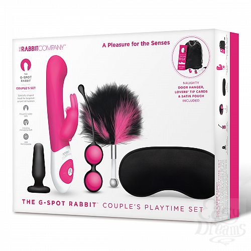 5  G-Spot Rabbit Playtime Gift Set for Couples - Hot Pink