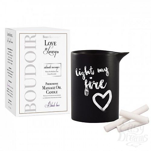  1:      Love In Luxury Seduced Pheromone Soy Massage Candle Black Lace - 154 .