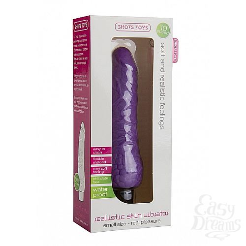  2 Shotsmedia  Realistic Skin Vibrator Small Purple SH-SHT064PUR