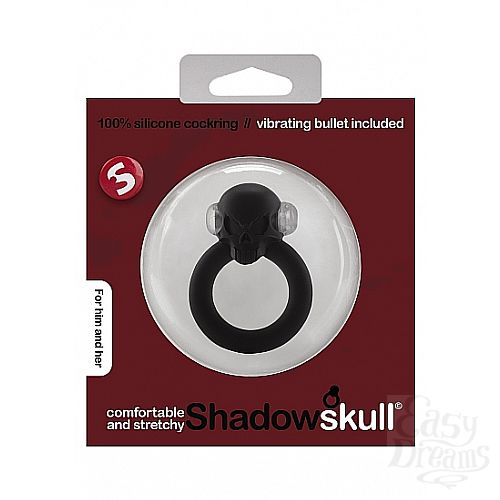  2 Shotsmedia  Shadow Skull Cockring Black SH-SLI163BLK
