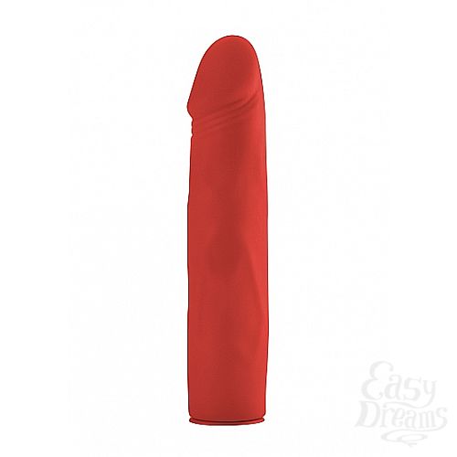  2 Shotsmedia  Deluxe Silicone Strap On 10 Inch Red OUCH! SH-OU209RED