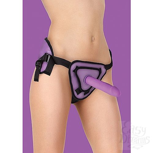  1:   Deluxe Silicone Strap On 8 Inch Purple OUCH! SH-OU208PUR