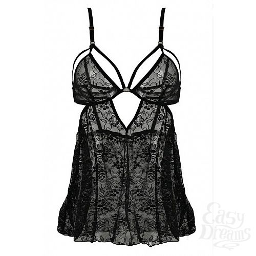  4 Baci Lingerie Black Label  2 PC LACE BADYDOLL SET WITH G-STRING