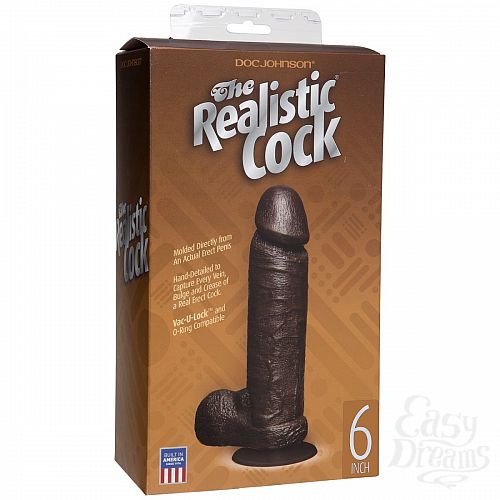  2     The Realistic Cock 6  with Removable Vac-U-Lock Suction Cup - 19,8 .