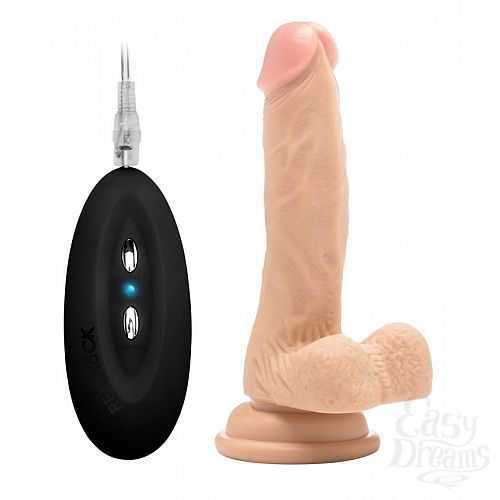  1:   - Vibrating Realistic Cock 7  With Scrotum - 18 .