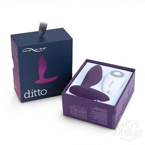 Фотография 10  Фиолетовая анальная пробка для ношения Ditto с вибрацией и пультом ДУ - 8,8 см.