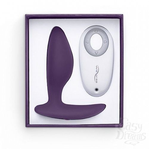 Фотография 8  Фиолетовая анальная пробка для ношения Ditto с вибрацией и пультом ДУ - 8,8 см.