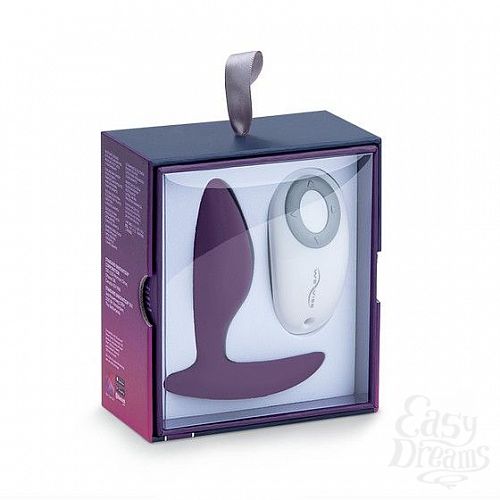 Фотография 9  Фиолетовая анальная пробка для ношения Ditto с вибрацией и пультом ДУ - 8,8 см.