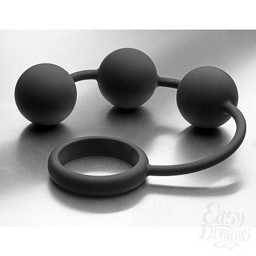  2    Tom of Finland Silicone Cock Ring with 3 Weighted Balls