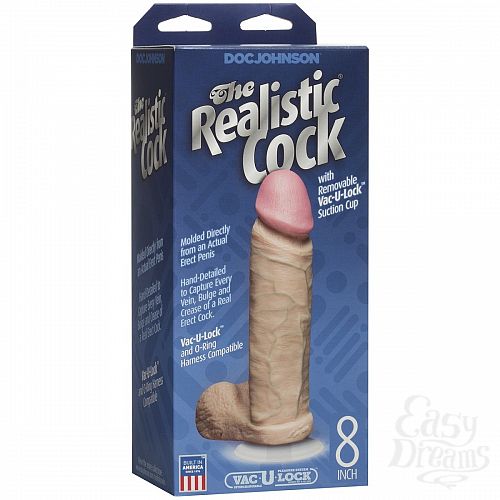  2    The Realistic Cock 8  with Removable Vac-U-Lock Suction Cup - 22,3 .