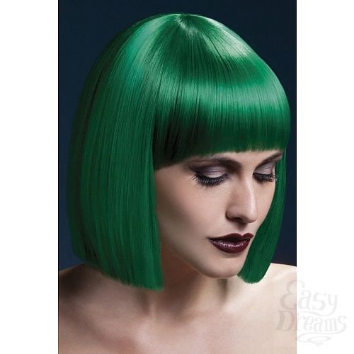 Фотография 1:  Зеленый парик со стрижкой прямой боб