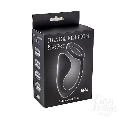  1:  Lola Toys Back Door Collection Black Edition         Button Anal Plug Black 4216-01Lola