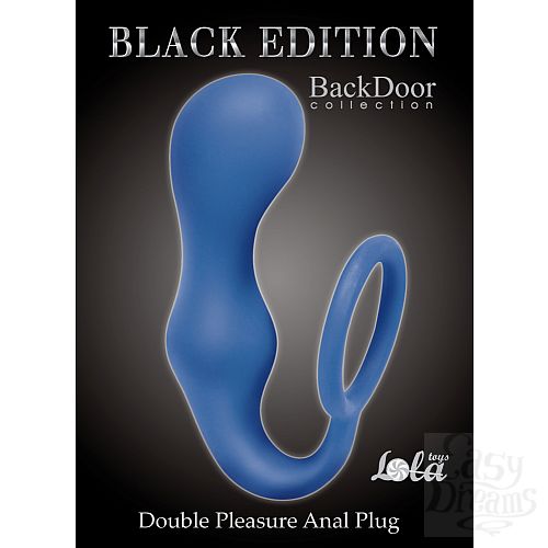  1:  Lola Toys Back Door Collection Black Edition       Double Pleasure Anal Plug Blue  4217-03Lola
