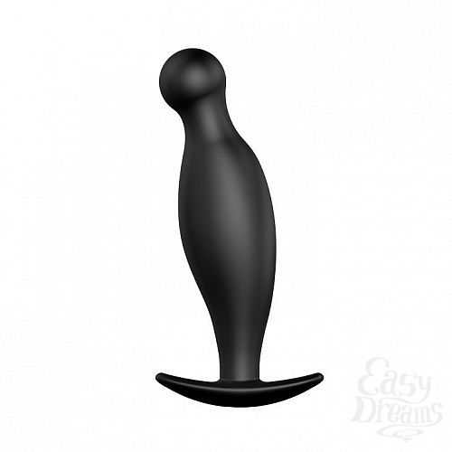 Фотография 2  Чёрный анальный стимулятор с шаровидным кончиком - 11,7 см.