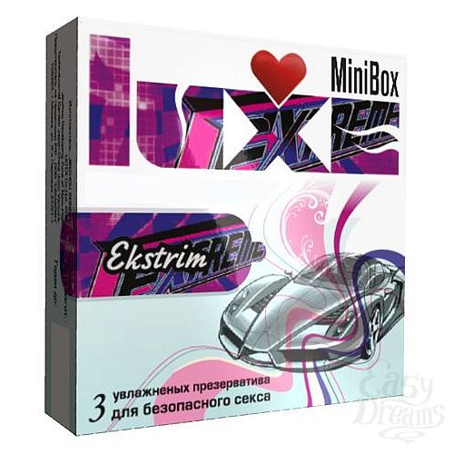 Фотография 1:  Ребристые презервативы Luxe Mini Box Экстрим - 3 шт.