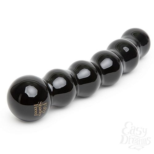  1:  ׸   Fifty Shades Freed It s Divine Black Glass Beaded Dildo - 20,3 .