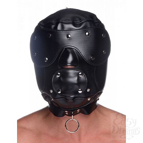  5  - Muzzled Universal BDSM Hood with Removable Muzzle