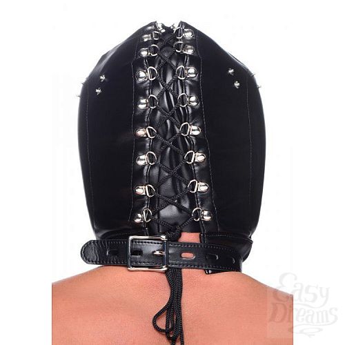  6  - Muzzled Universal BDSM Hood with Removable Muzzle