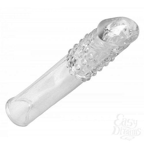  1:   Thick Stick Clear Textured Penis Extender - 17,8 .