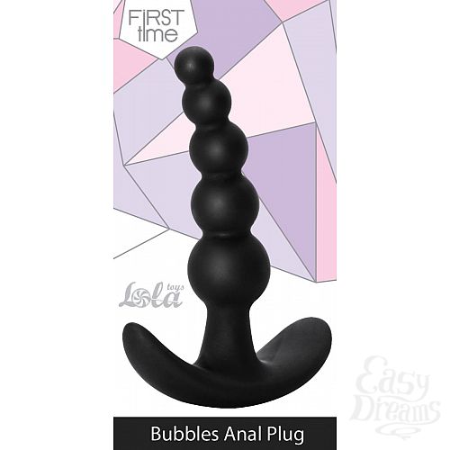 Фотография 3  Чёрная анальная пробка Bubbles Anal Plug - 11,5 см.
