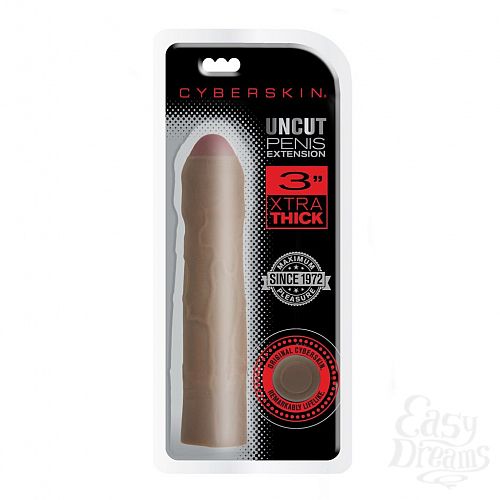  4     CyberSkin 3 inch Xtra Thick Uncut Transformer Penis Extension - 19,6 .