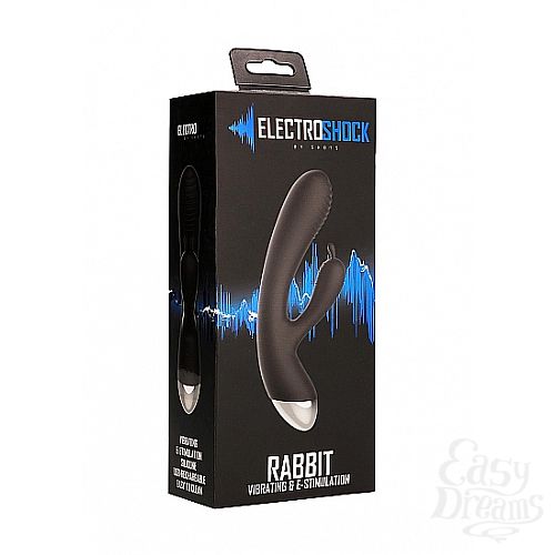  3 Shotsmedia  E-Stim Rabbit Vibrator Black SH-ELC001BLK