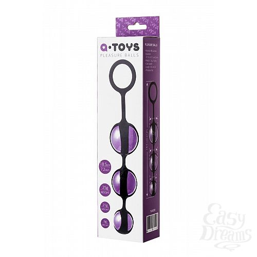 Фотография 3  Фиолетово-черные тройные вагинальные шарики TOYFA A-toys