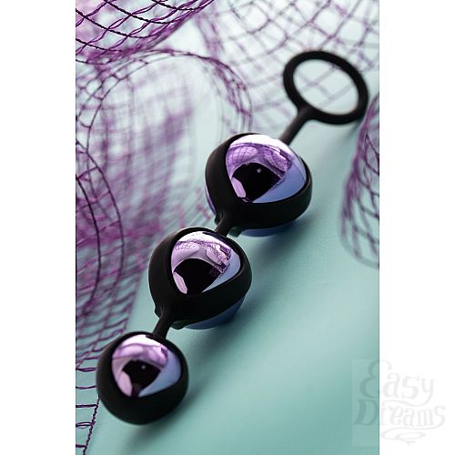 Фотография 9  Фиолетово-черные тройные вагинальные шарики TOYFA A-toys