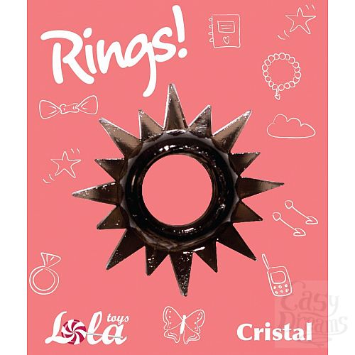 Фотография 2  Чёрное эрекционное кольцо Rings Cristal