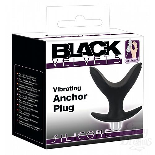  2  ׸  V-  Black Velvets Vibrating Anchor Plug   - 10,3 .